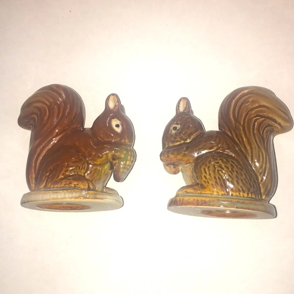 Vintage Brown Squirrel Salt & Pepper Shakers